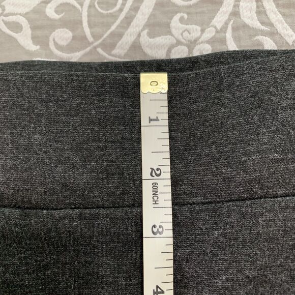 Kasper Pants Women 10 P Gray Ponte Stretch Knit Straight Leg High Waist Pullon - Picture 6 of 11